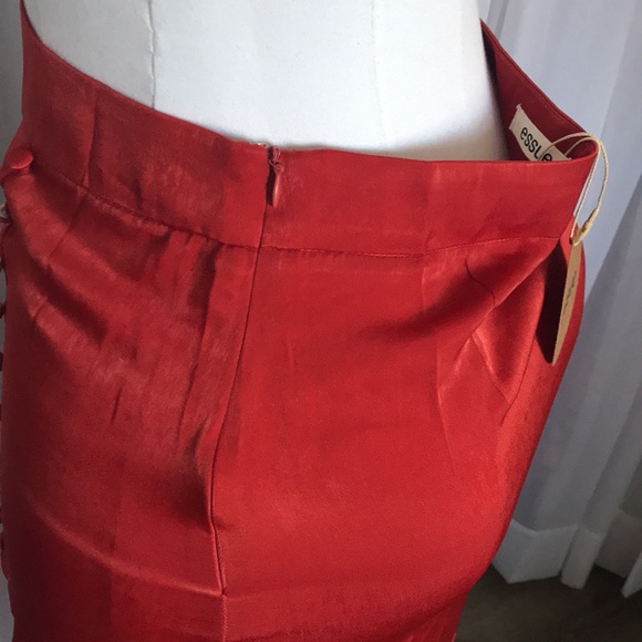 Rust Satin Ruffle Skirt - Picture 6 of 10